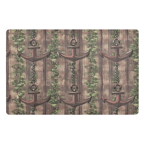 Outdoor Doormats with Non-Slip TPE Backing Rustic Anchor Chains - Heavy-Duty Bath Rug for Entryways Patios and Garages