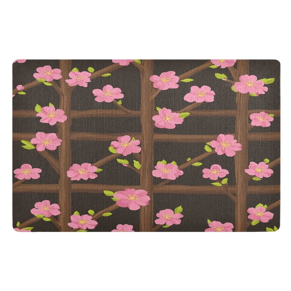 Outdoor Doormats with Non-Slip TPE Backing Springtime Floral Trellis - Heavy-Duty Bath Rug for Entryways Patios and Garages