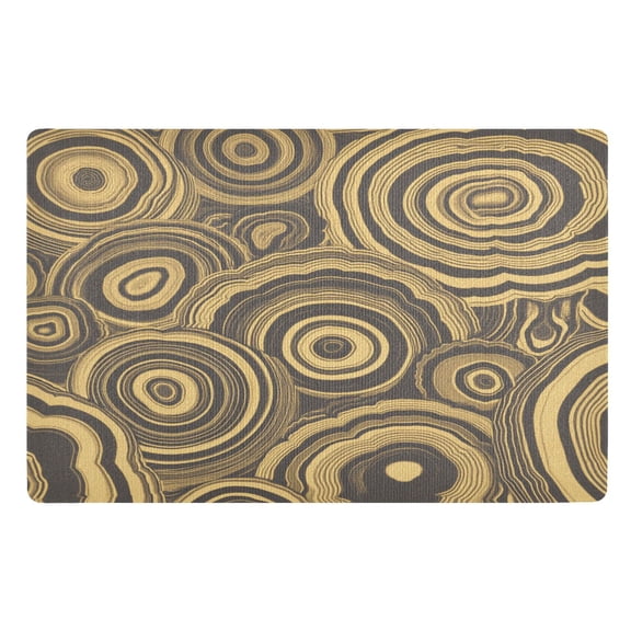 Outdoor Doormats with Non-Slip TPE Backing Swirl Wood Grain Pattern - Heavy-Duty Bath Rug for Entryways Patios and Garages