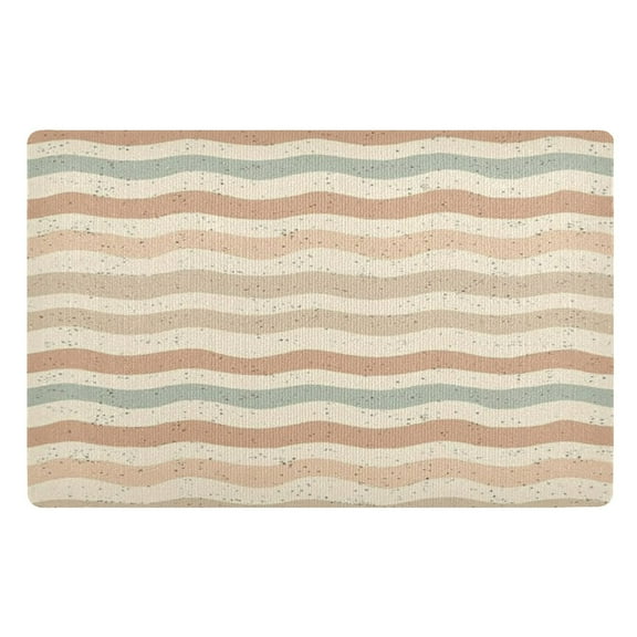 Outdoor Doormats with Non-Slip TPE Backing Tan Earth - Heavy-Duty Bath Rug for Entryways Patios and Garages