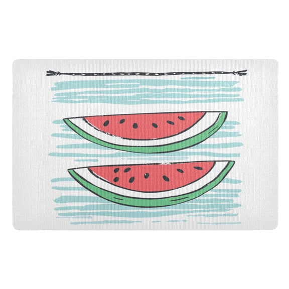 Outdoor Doormats with Non-Slip TPE Backing Watermelon Slices - Heavy-Duty Bath Rug for Entryways Patios and Garages