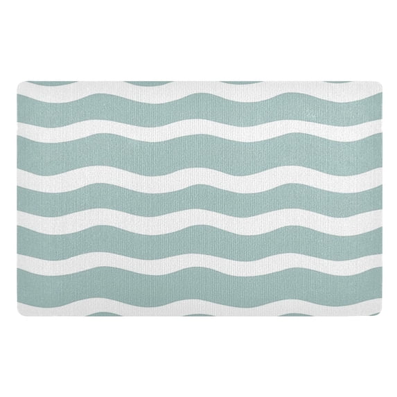 Outdoor Doormats with Non-Slip TPE Backing Wavy Stripes - Heavy-Duty Bath Rug for Entryways Patios and Garages