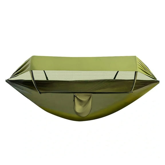 Outdoor Double Hammock With Anti-Rollover Design, Mosquito Net And Sunshade Canopy, Portable Storage, 210T Nylon Fabric, Ideal For Travel, Beach, And Camping