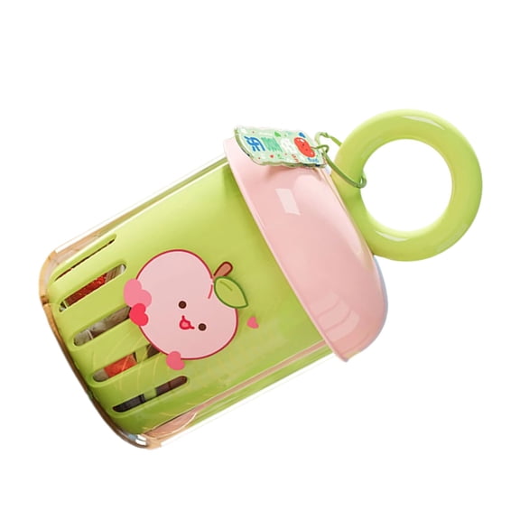 Outdoor Double Layer Strainer Cup Leak proof Sealed Lid Built In Fork Portable For Hiking Picnics Travel Kitchen Storage