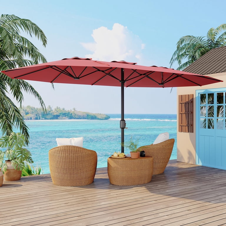 11 patio umbrella 3 tier DIY 11 Foot Tilting Patio Umbrella with Light 3-Tiered