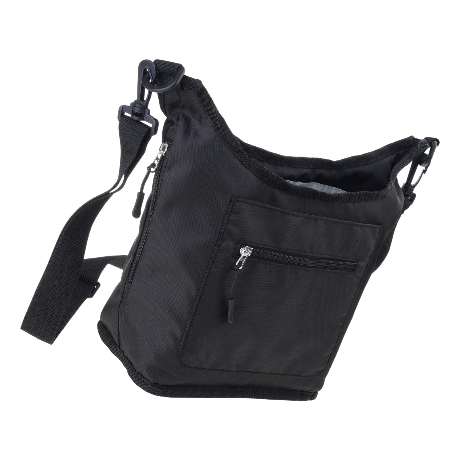 Outdoor Drink Cup Bag with Two Cup Space, Front Zip Pocket and Open Pocket, Crossbody Water Bottle for Commutes, Walks and Beach Days