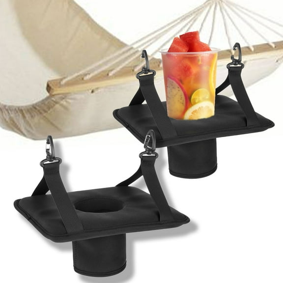 Outdoor Drink Holder Basket for Pool Beach Camping | Floating Nylon Hanging Shelf | Black | 25x20x11cm | Holds up to 5lbs