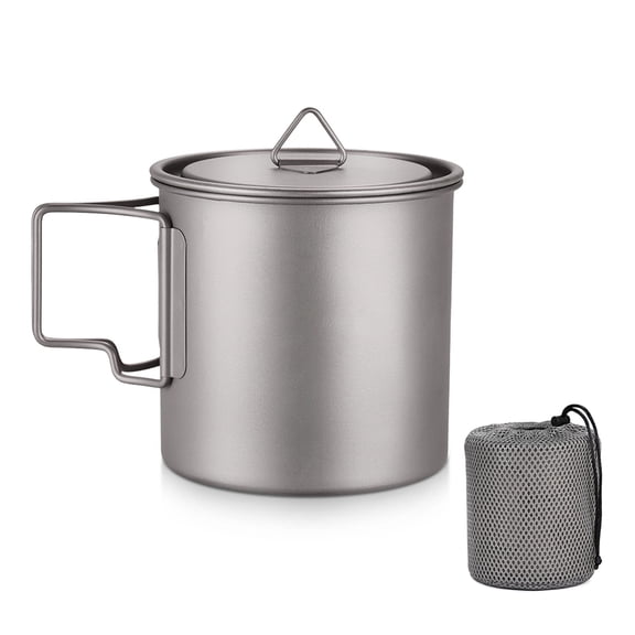 Outdoor Drinking Mug Picnic Titanium Cup Foldable Cup Camping Mug Titanium Cup Outdoor Portable Camping Picnic Water Cup Mug With Foldable Handle 300ml / 350ml / 450ml / 550ml