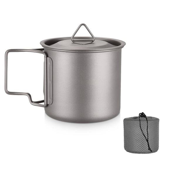 Outdoor Drinking Mug Picnic Titanium Cup Foldable Cup Camping Mug Titanium Cup Outdoor Portable Camping Picnic Water Cup Mug With Foldable Handle 300ml / 350ml / 450ml / 550ml