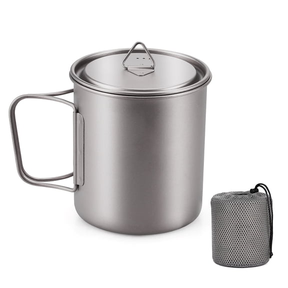 Outdoor Drinking Mug Picnic Titanium Cup Foldable Cup Camping Mug Titanium Cup Outdoor Portable Camping Picnic Water Cup Mug With Foldable Handle 300ml / 350ml / 450ml / 550ml