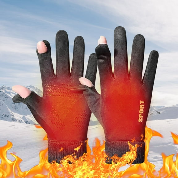 Outdoor Driving Fleece Cycling Gloves with Superior Grip,Warm Windproof Winter Gloves for Driving Cycling Outdoor Sports,Comfortable Stylish Protection for Commuting Adventure and Daily-Black