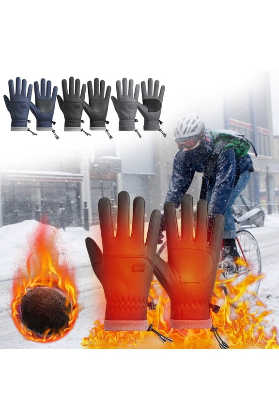 Outdoor Driving Fleece Cycling Gloves | Windproof Warm Winter Lined Gloves | Superior Grip Steering Wheel Gloves | Soft Polar Fleece, Unisex, One Pair