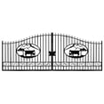 thumbnail image 1 of Chery Industrial 14x8 FT Dual Swing Driveway Gate, Decorative Steel Entrance Gate with Galvanized Welded Frame, Durable Rustproof Outdoor Patio & Garden Door,Ox Design, 1 of 8
