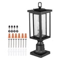 thumbnail image 1 of Outdoor Dusk Till Dawn Lamp Post Light - 17.72in Pole Mount, Auto Sensor for Yard, Patio & Driveway, 1 of 11