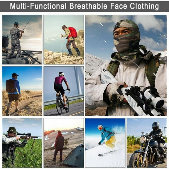 Outdoor Dustproof Sun Face Mask Tactical Camouflage Full Face Mask Hunting Bike Cycling Neck Protection(Camouflage grey)