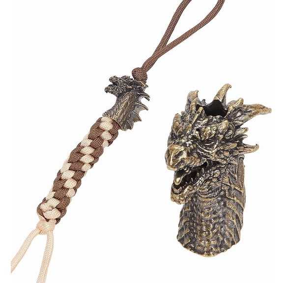 Outdoor EDC Tool Brass Parachute Rope European Beads Large Hole Beads Dragon Bronze 33x17x32.5mm Hole: 6mm for DIY