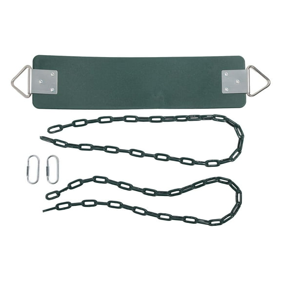 Outdoor EVA Soft Board Swing with Coated Chains Dark Green Easy To Install Up To 440.9lb Heavy Duty Swing for Kids