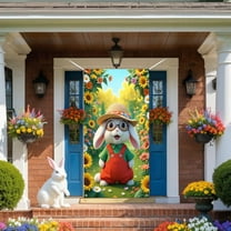 Outdoor Easter Decor Door, Easter Door Curtain Suitable For Large Party Supplies Room Garden Wall Decoration Holiday Decoration Background