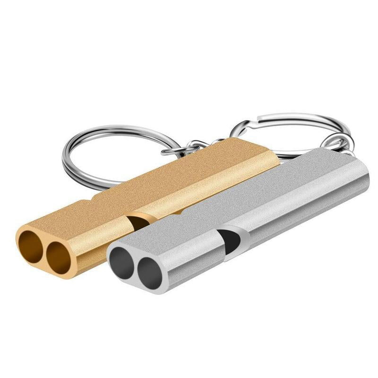 Outdoor Edc Survival Whistle High Decibel Double Pipe Whistle Stainless Steel D2G8
