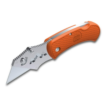 Outdoor Edge B.O.A. Utility Knife Pocket Knife 1" Razor 420J2 Satin Blade Glass Reinforced Nylon (GRN) Handle Orange