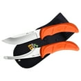 thumbnail image 1 of Outdoor Edge Jaeger Pair Fixed Blade Knife Set 420J2 Stainless Steel Satin Blade Polymer Handle Orange, 1 of 2
