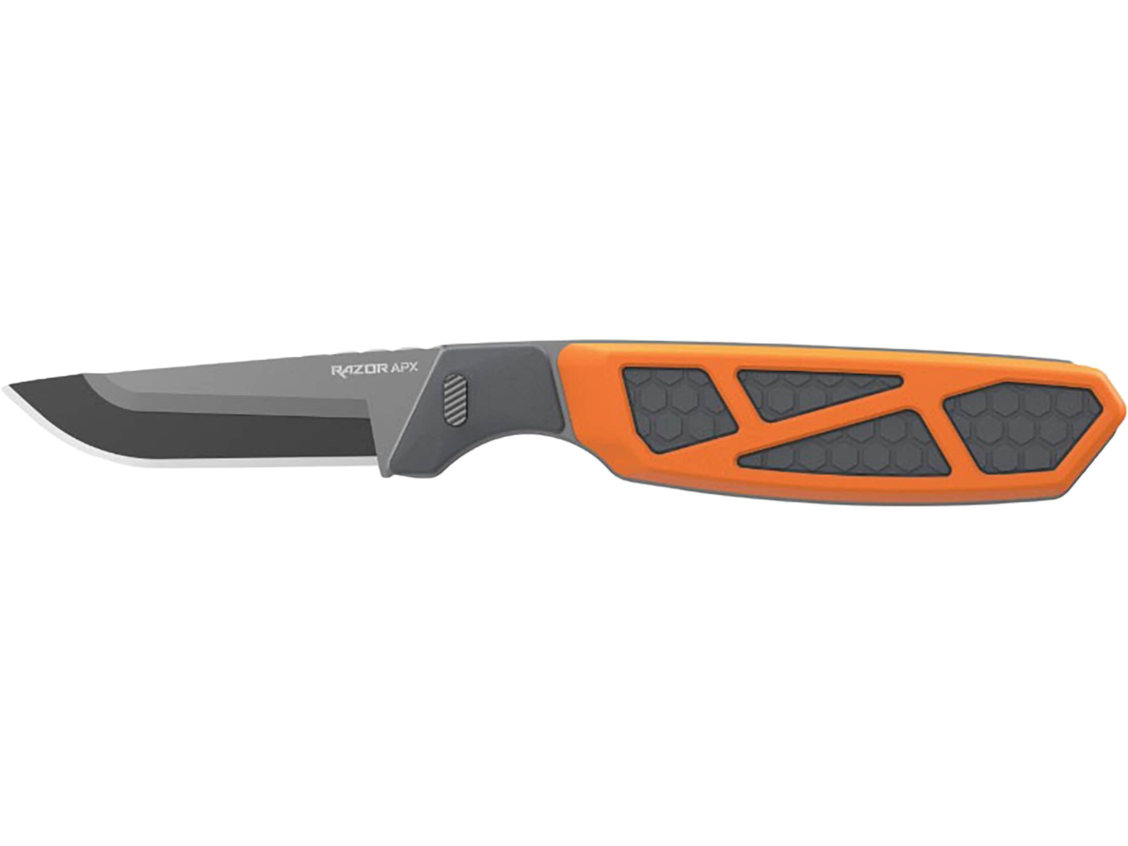 Outdoor Edge Razor APX Fixed Blade Knife 2.5" Drop Point 420J2 Gray Blade Polypropylene Handle Orange