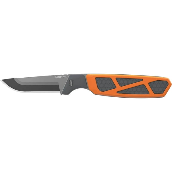 Outdoor Edge Razor APX Fixed Blade Knife 3" Drop Point 420J2 Gray Blade Polypropylene Handle Orange