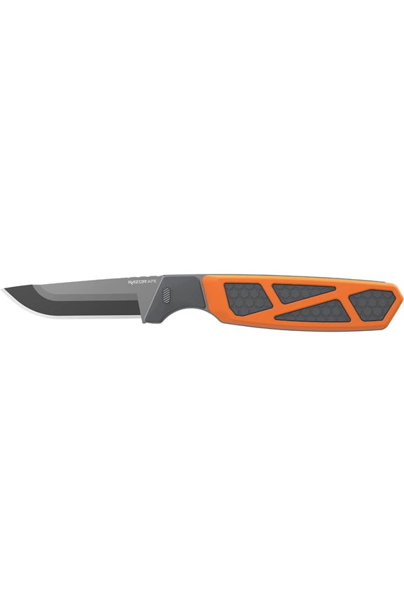 Razor APX Fixed Blade Knife 3" Drop Point 420J2 Gray Blade Polypropylene Handle Orange