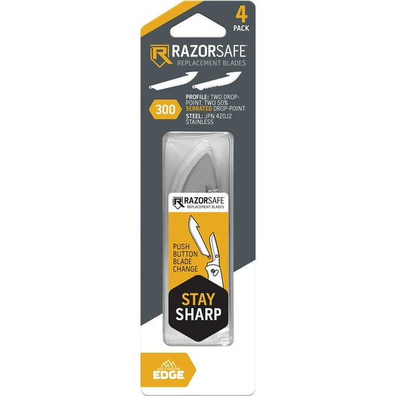 Outdoor Edge Replacement Blades 3.0" Drop-Point combo pack - 4PC