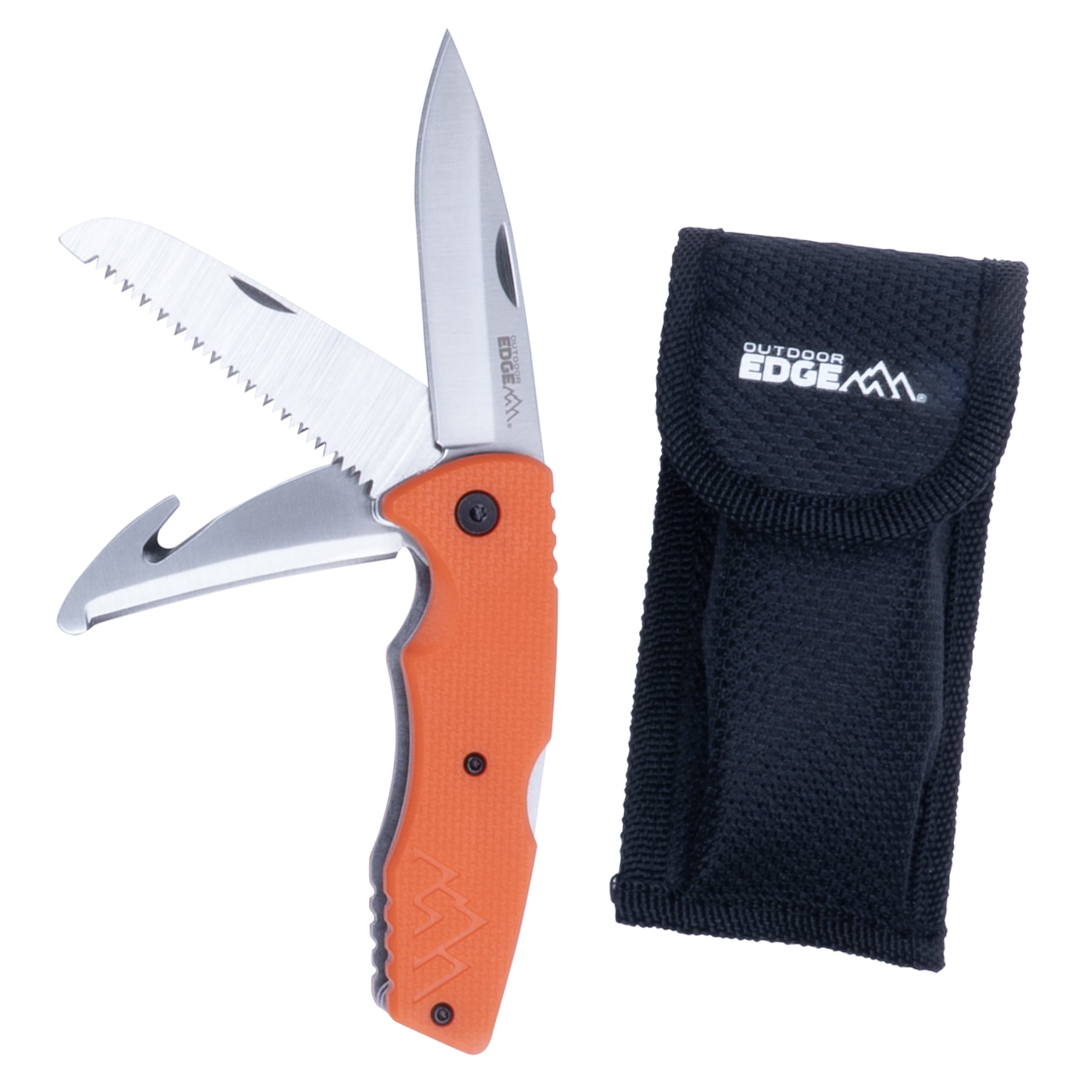 Outdoor Edge X3 Hunting Knife Multi Blade Drop Point, Bone Saw and