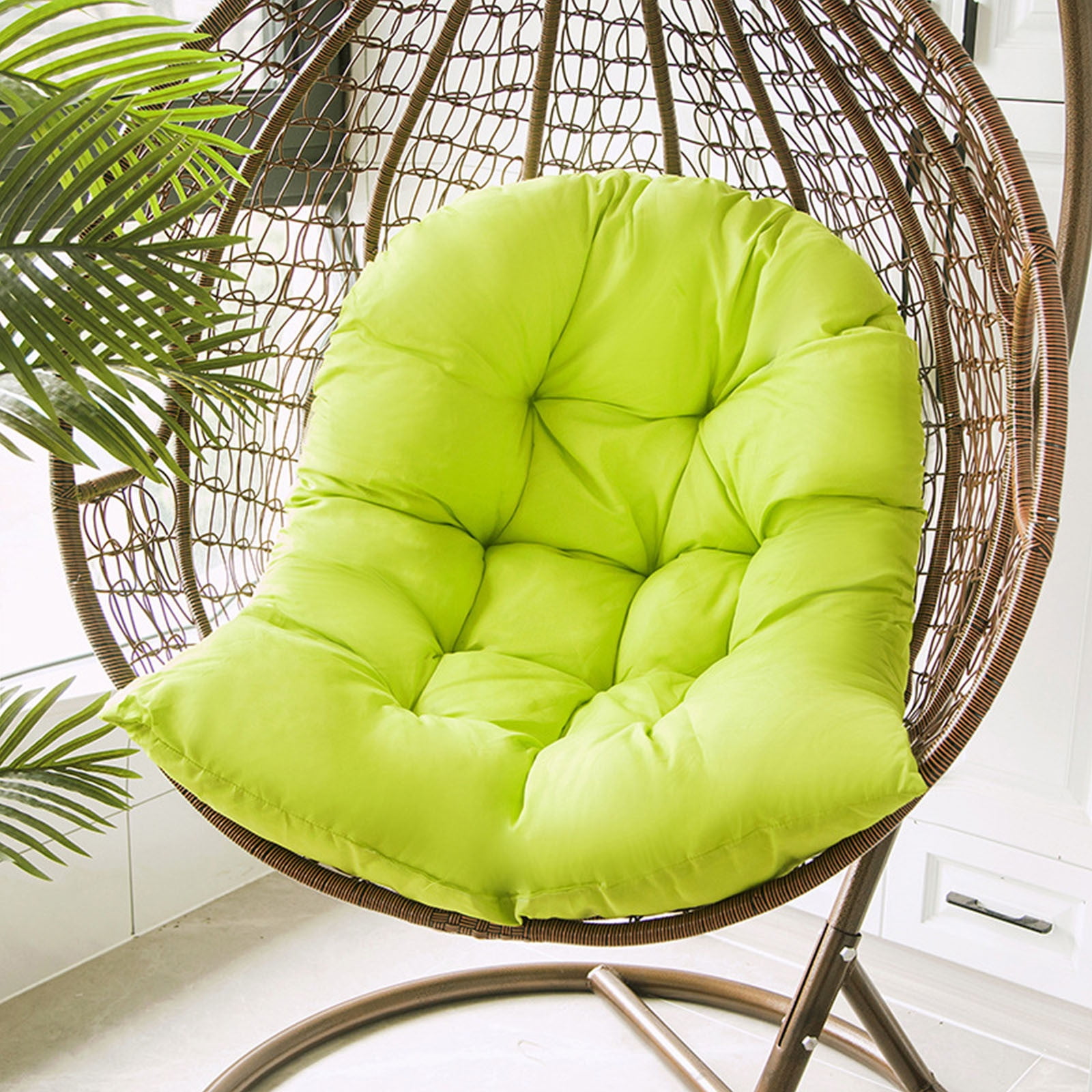 Outdoor Egg Chair Cushion replacement,Thickened Patio Chair Cushions,Soft High Elasticity PP Cotton Hanging Basket Chair Cushion,NonSlip Garden Hanging Swing Chair Seat Cover(31.5x39.4 Inch,Green)