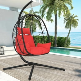 Hanging Egg Chair Without Stand Ceiling Egg Basket Chairs Capaticy for Patio Backyard Balcony Bedroom Living Room with Hanging Steel Chain Cushions Dark Gray Walmart