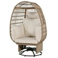 thumbnail image 1 of Outdoor Egg Chair, Swing Chair with 4 Pillows, Thick Soft Padded Back and Arm, Swivel & Rocking Function, Swivel Base, Adjustable Foot Pads, Wicker Egg Chair, 1 of 8