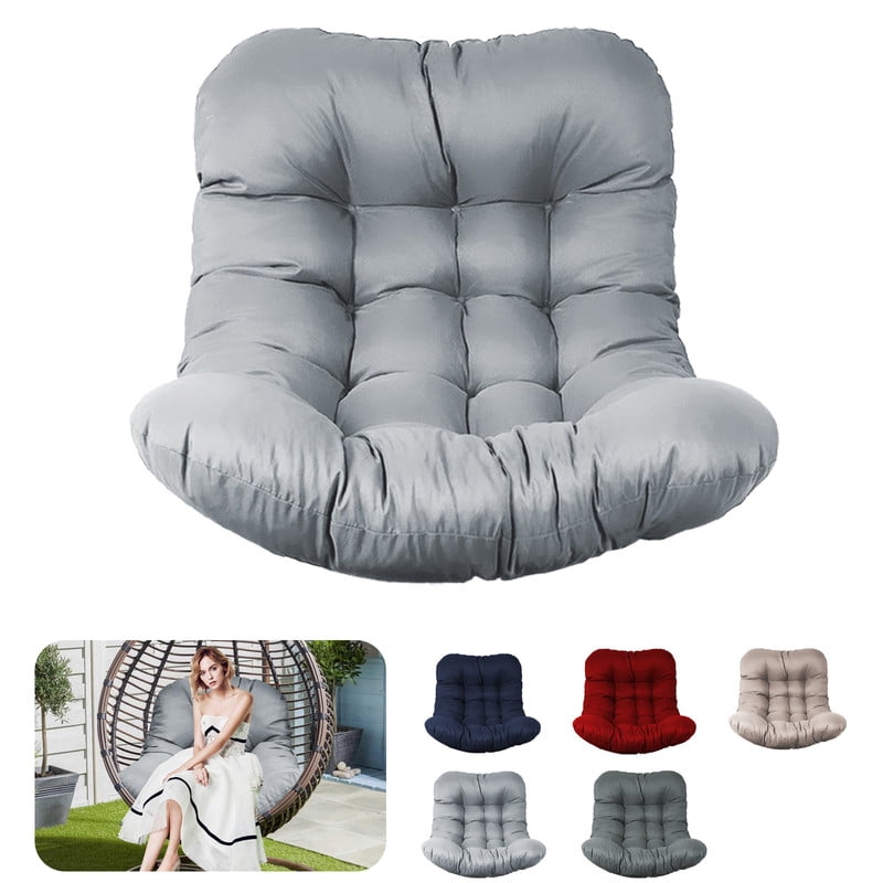 Outdoor Egg chair cushion replacement,Waterproof hanging hammock swing chair cushions,Papasan Rocking Chair pad for Patio Bedroom Porch Garden（Light gray）