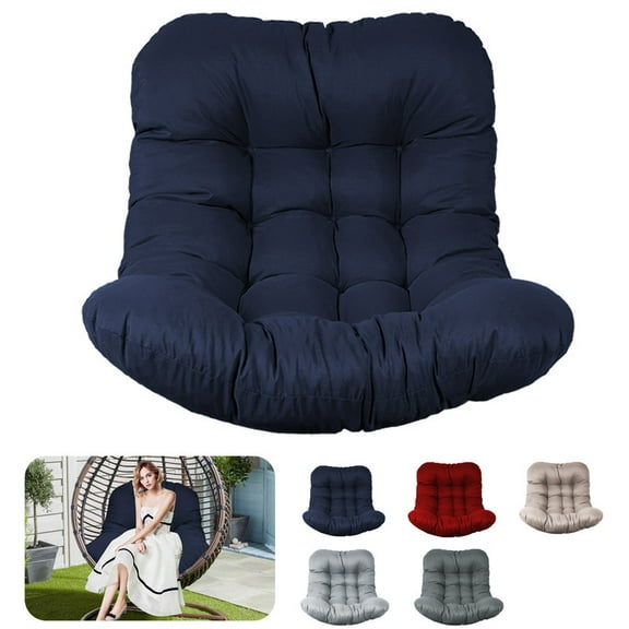 Outdoor Egg chair cushion replacement,Waterproof hanging hammock swing chair cushions,Papasan Rocking Chair pad for Patio Bedroom Porch Garden(Navy blue)