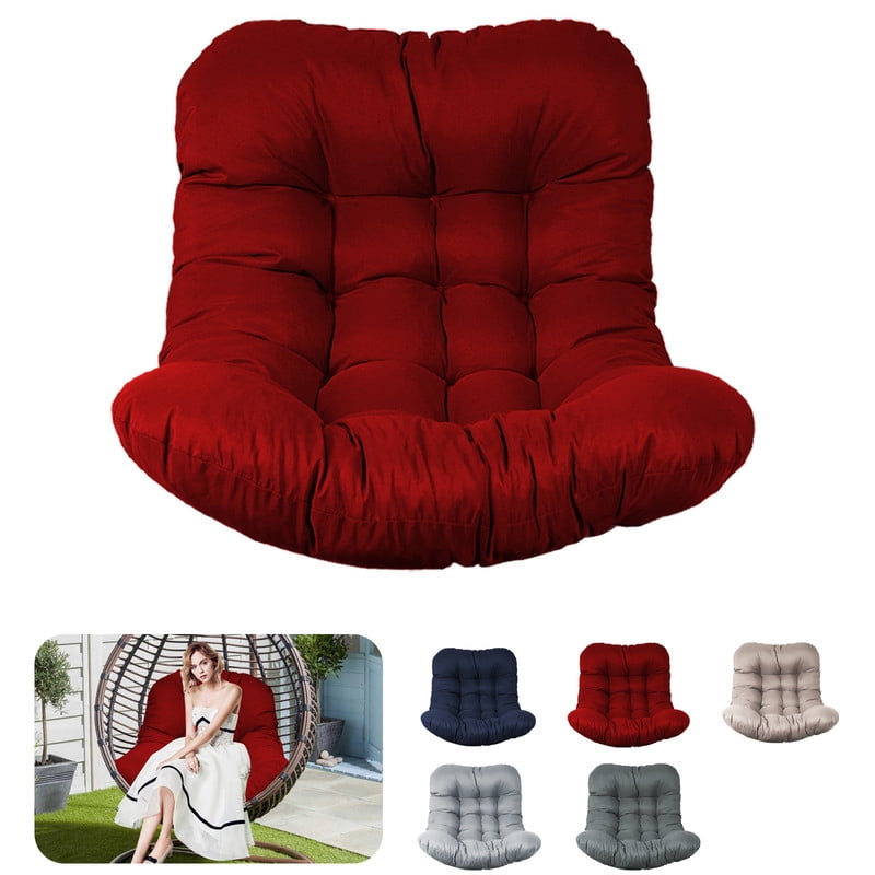 Outdoor Egg chair cushion replacement,Waterproof hanging hammock swing chair cushions,Papasan Rocking Chair pad for Patio Bedroom Porch Garden（Red）