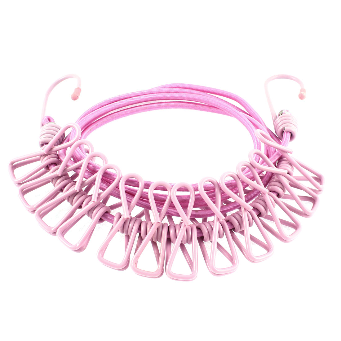 Outdoor Elastic Laundry Clothesline Rope Line String Cord Pink w 12