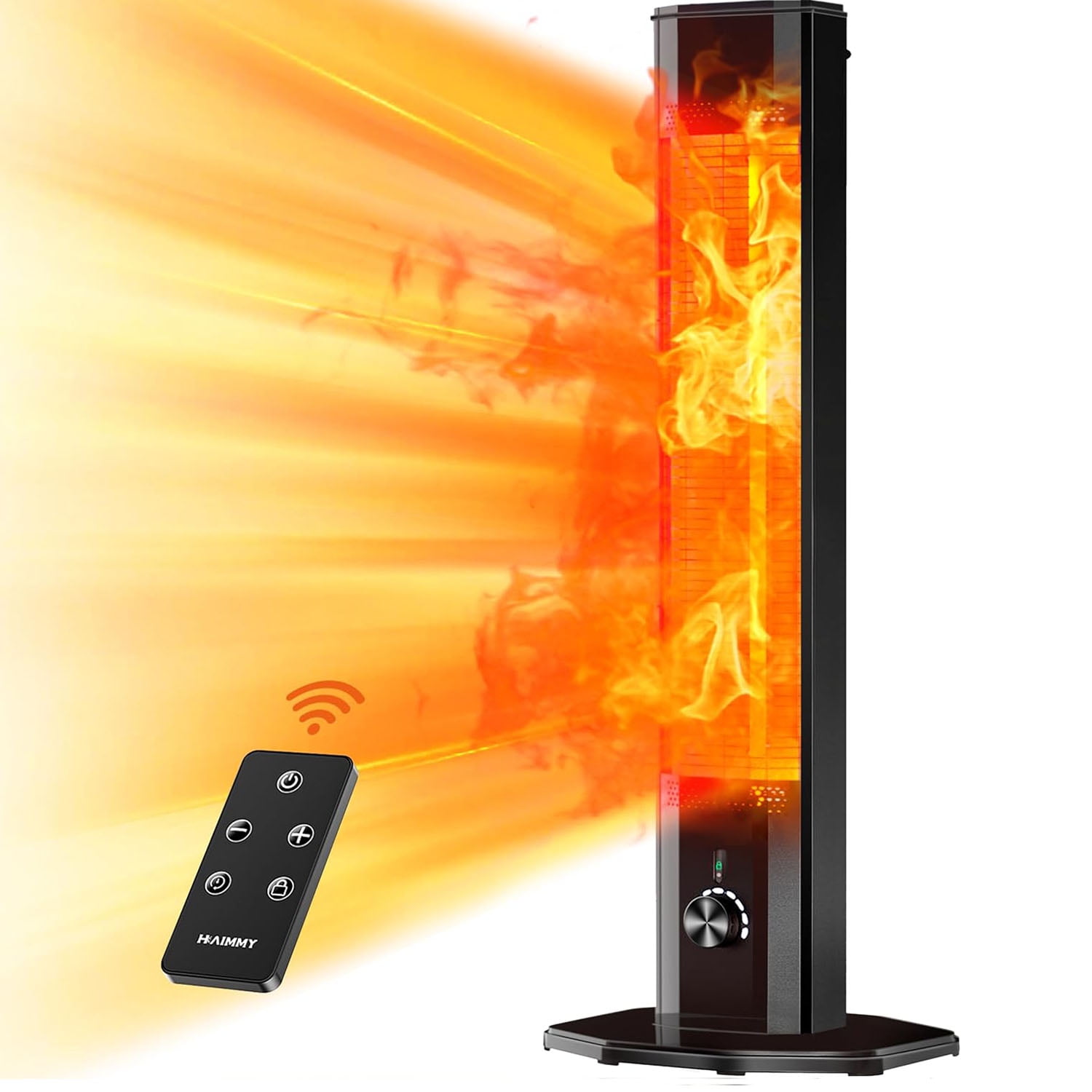 Outdoor Electric  Heater,  42in Infrared Heater with Remote, 9 Heat Levels, 9H Timers, 1500W Instant Heating, Safety Lock, Tip-Over & Overheat Protection.(1pc)
