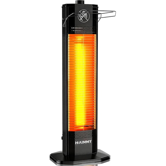 Outdoor Electric Patio Heater, 27- inch Outdoor Electric Patio Heater, 1200W Instant Heating, 2 Heat Levels, Tip-Over & Overheat Protection, IPX5 Waterproof Tower Space Heater