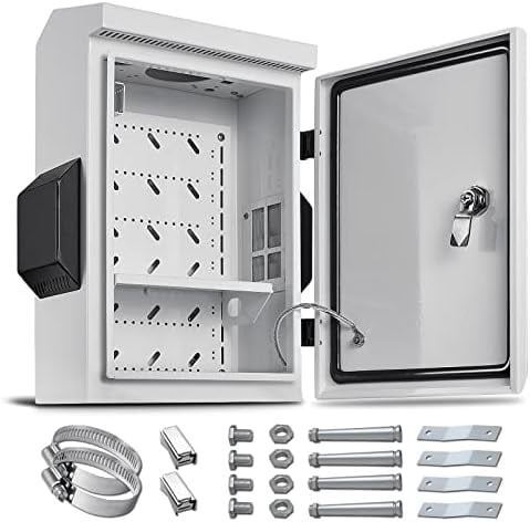 Outdoor Electrical Box, Cold-Rolled  Plate,  Alloy  Beam, One- Ventilation Design, IP65 , Wall/Pole Mounted (15.7" x 11.8" x 5.9")
