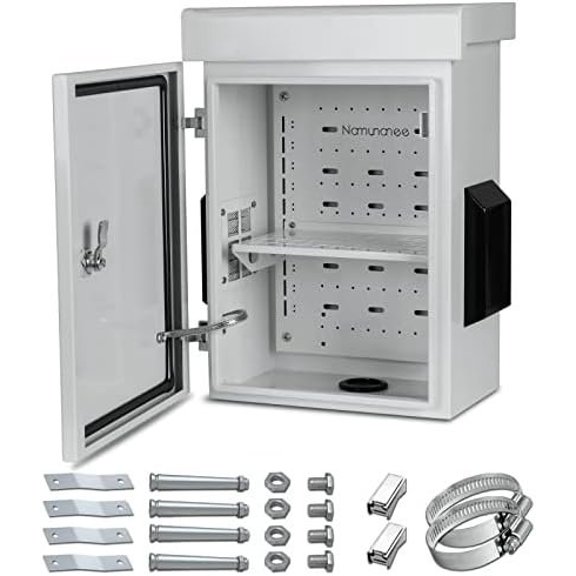 Outdoor Electrical Box, Cold-Rolled Plate, Alloy Beam, One- Ventilation Design, IP65 , Wall/Pole Mounted (17.8" x 13.8" ")