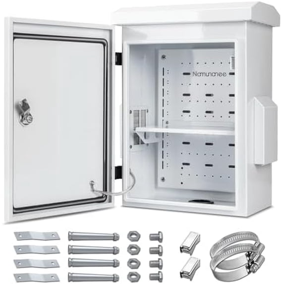 Outdoor Electrical Box, Cold-Rolled Plate, Alloy Beam, One- Ventilation Design, IP65 , Wall/Pole Mounted (17.8" x 13.9" ")