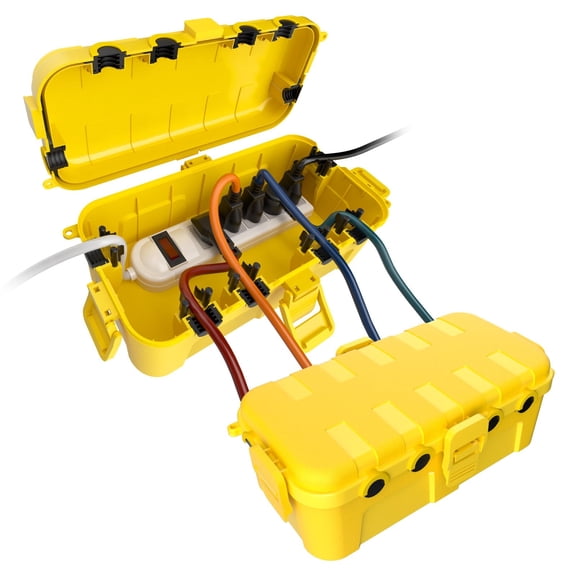 Outdoor Electrical Box Yellow 2 Pack, Waterproof Weatherproof Medium