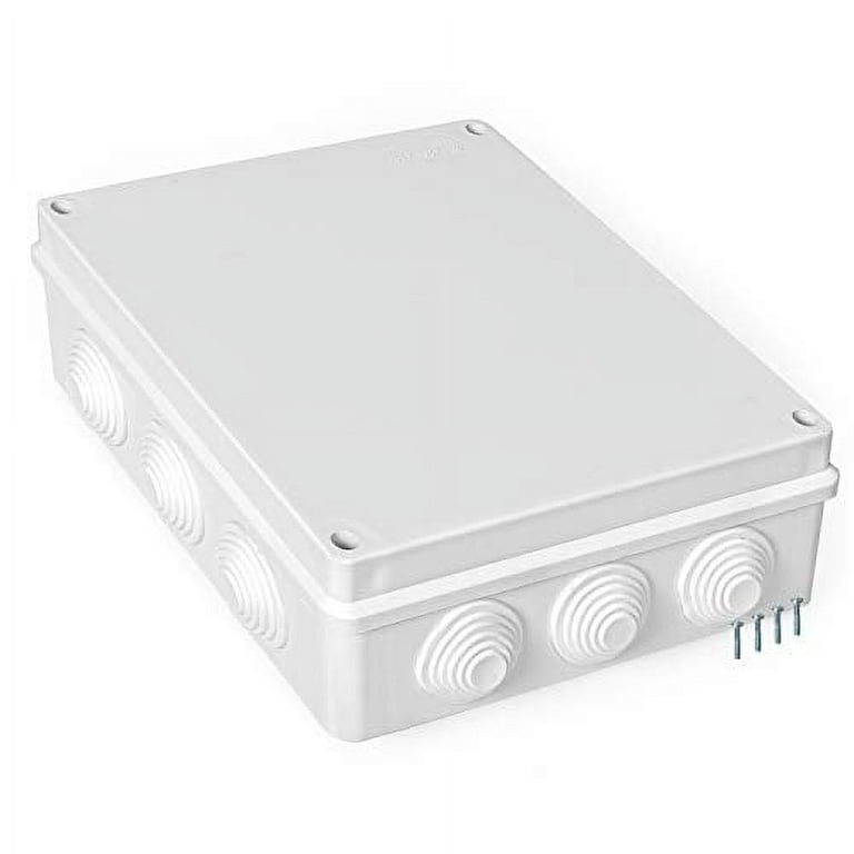 Outdoor Electrical Junction Box - Large 10 x 8 inch Waterproof Plastic Box with Cover for Electronics, Size: Large Rectangular - 10 x 8