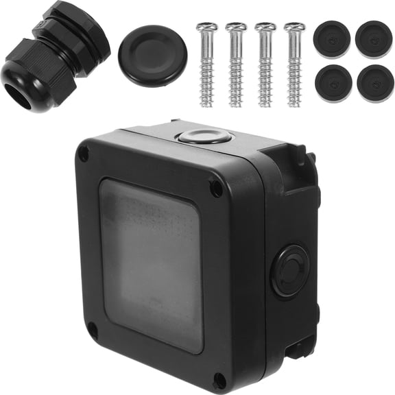 Outdoor Wall Switch Socket Box Made of ABS and TPU Black Weatherproof and 1 Set