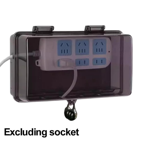 Outdoor Electrical extension cord Box Rainproof w/ 4 output holes Large lockable