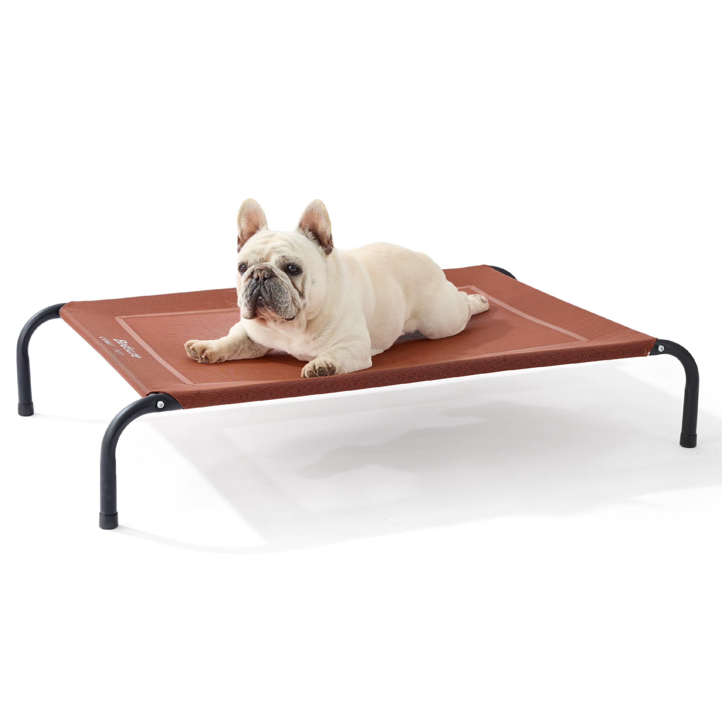 Outdoor Elevated Dog Bed Large Sized Dog, Portable Indoor & Outdoor Cooling Raised Cot Pet Hammock Bed with Skid-Resistant Feet, Frame with Breathable Mesh, Grey, 49 inches