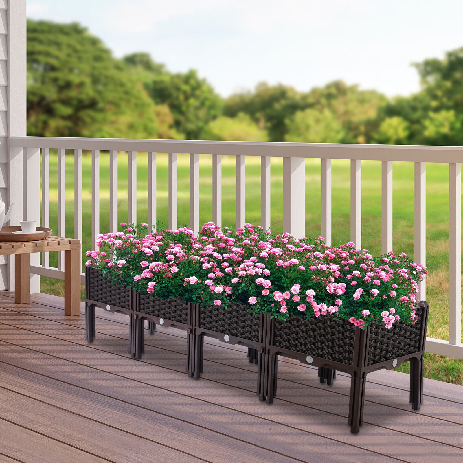 Outdoor Elevated Raised Garden Bed Planter Box with Legs for Vegetable and Flower