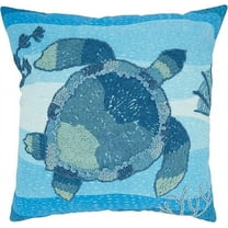 Outdoor Embroidered Turtle Pillow Cover