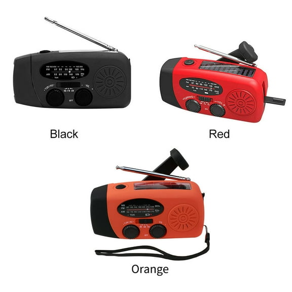 Outdoor Emergency Music Flashlight Hand Crank Entertainment Audio Broadcast AM FM Solar Radio Adjustable Volume Indoor Desktop